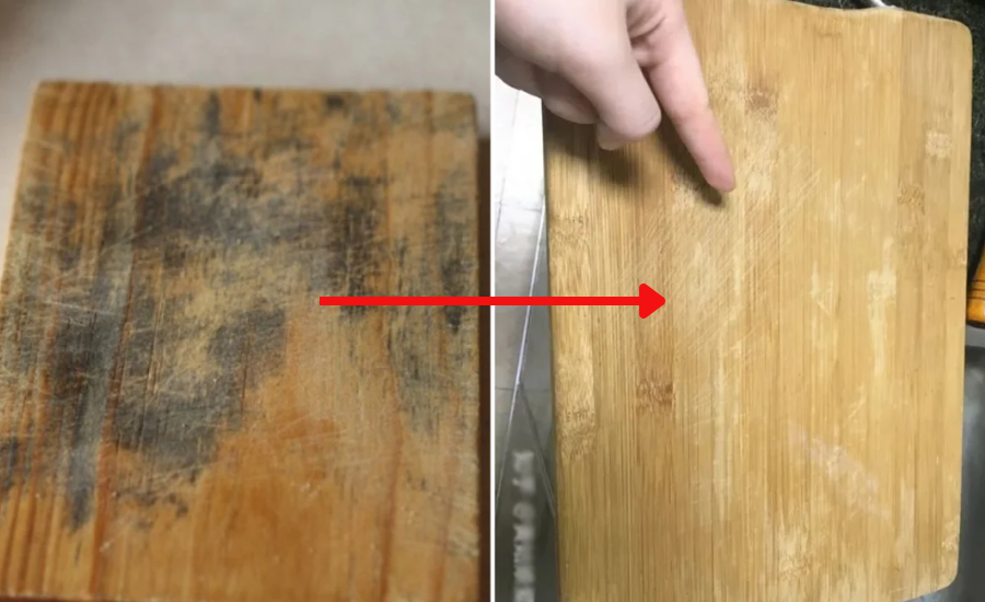 thớt gỗ bị mốc