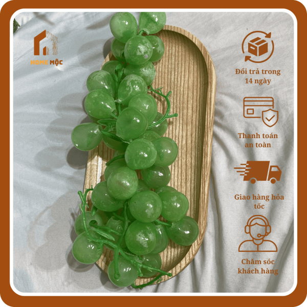 Khay gỗ oval dáng bo cong - Home Mộc