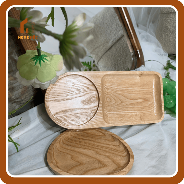Khay Gỗ Decor Chữ Nhật Dài Đựng Thức Ăn - Home Mộc - Hình ảnh 4