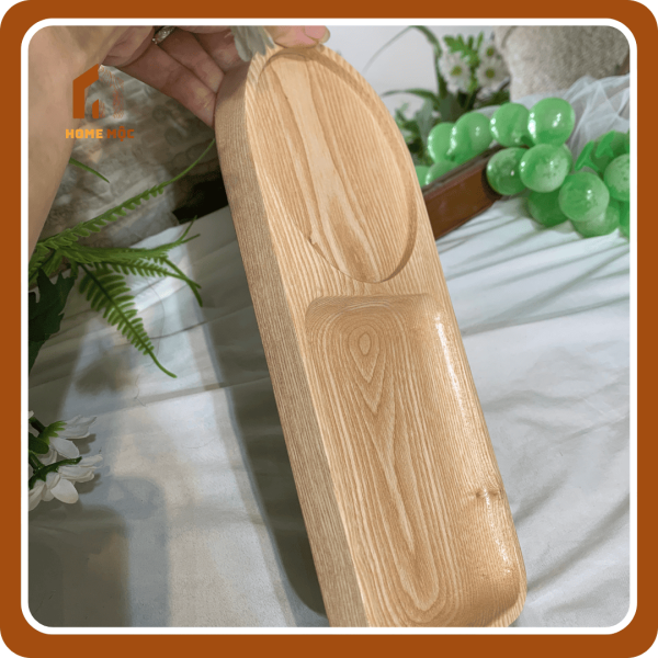 Khay Gỗ Decor Chữ Nhật Dài Đựng Thức Ăn - Home Mộc - Hình ảnh 3