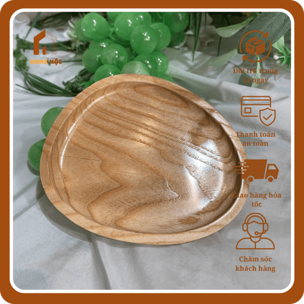 Khay Gỗ Decor Đựng Đồ Ăn Hình Đá Cuội - Home Mộc