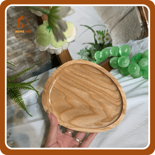 Khay Gỗ Decor Đựng Đồ Ăn Hình Đá Cuội - Home Mộc - Hình ảnh 5