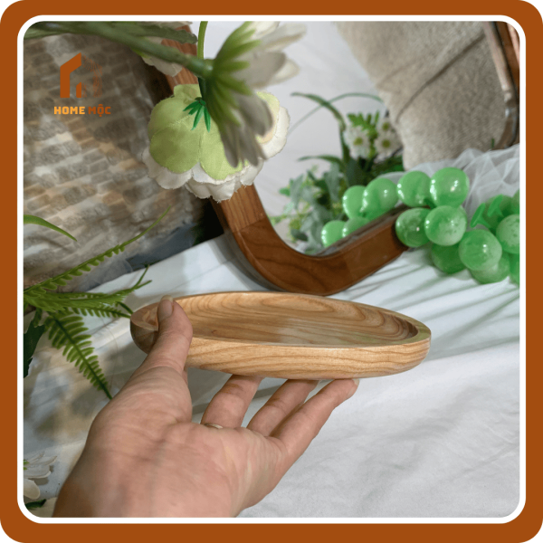 Khay Gỗ Decor Đựng Đồ Ăn Hình Đá Cuội - Home Mộc - Hình ảnh 6